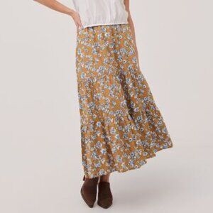 NWT- Pact sunset light gauze tiered skirt